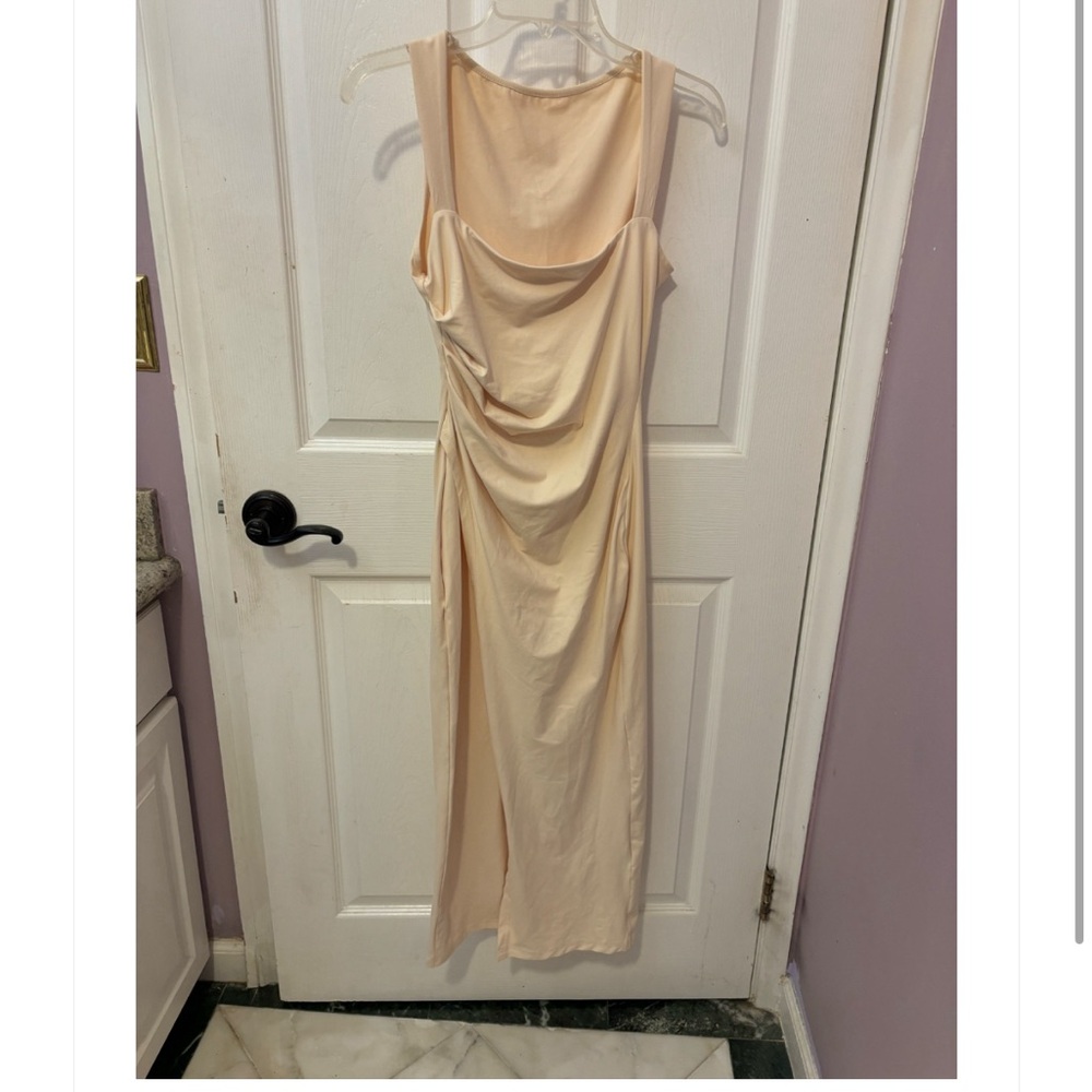 Sleeveless Draped Midi Dress - Cream, XS